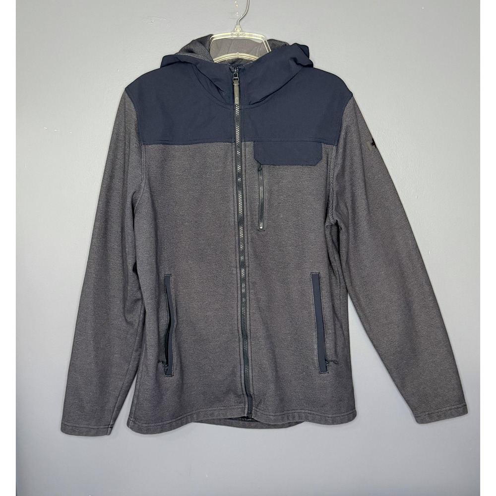 Helly Hansen Vanern Midlayer Softshell Jacket Mens L Blue Hooded Zip Windproof